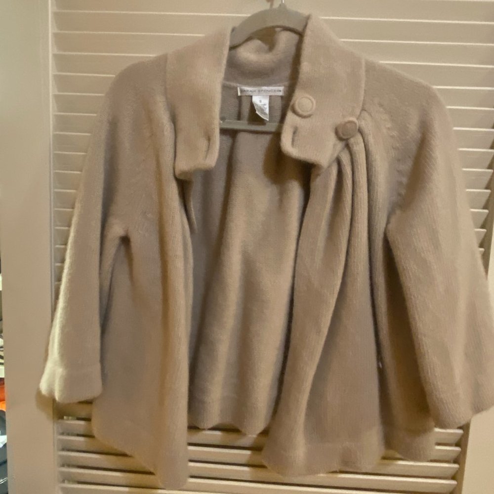 Sarah Spencer  angora and Lambs wool  sweater cape